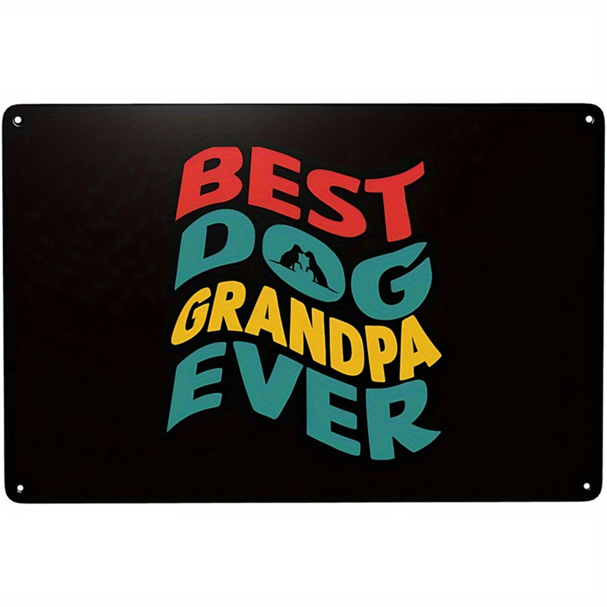 Dog Grandpa Funny Colorful Retro Wall Art Aluminum Sign — product artwork