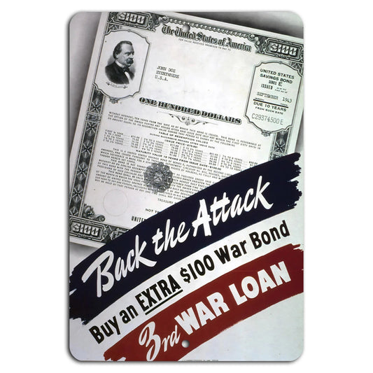 War Bond Vintage Patriotic Aluminum Sign — product artwork