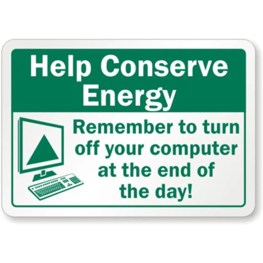 Help Conserve Energy Aluminum Sign — product artwork