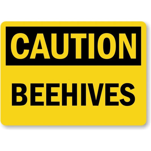 Beehives Caution Aluminum Sign — product artwork