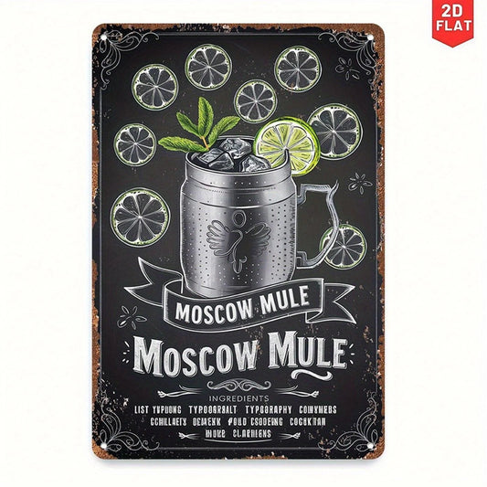 Moscow Mule Funny Retro Bar Art Farmhouse Aluminum Sign — product artwork