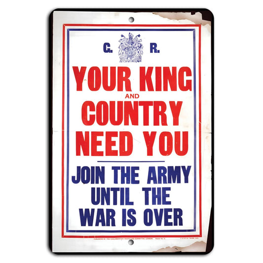 Army Recruitment Vintage Patriotic Aluminum Sign — product artwork