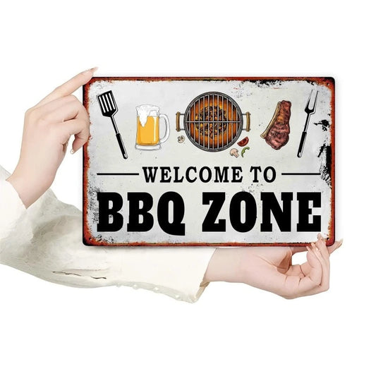 Vintage BBQ Funny Grill Master Wall Art Aluminum Sign — product artwork