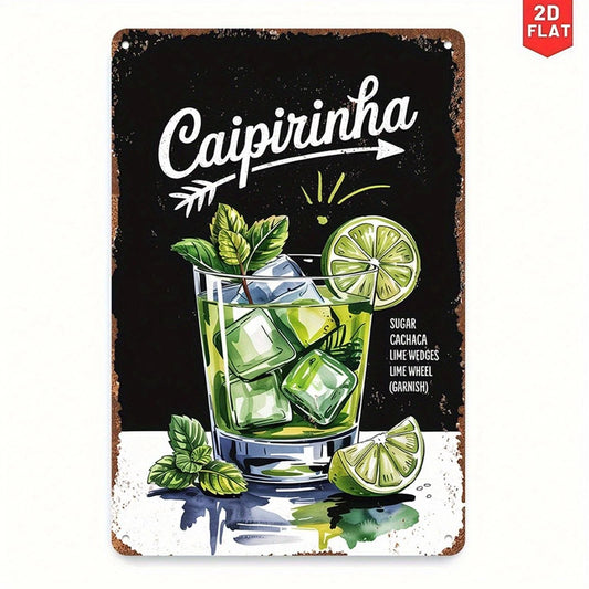 Caipirinha Funny Retro Brazilian Bar Aluminum Sign — product artwork