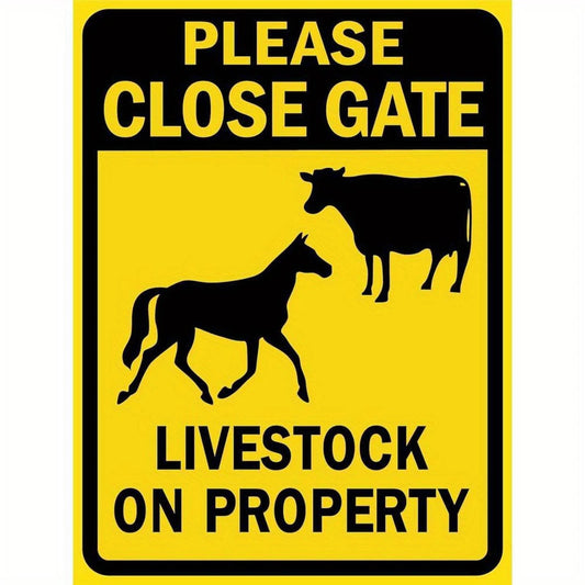 Please Close Gate Livestock Property Tin Farm/ranch Safety Aluminum Sign — product artwork