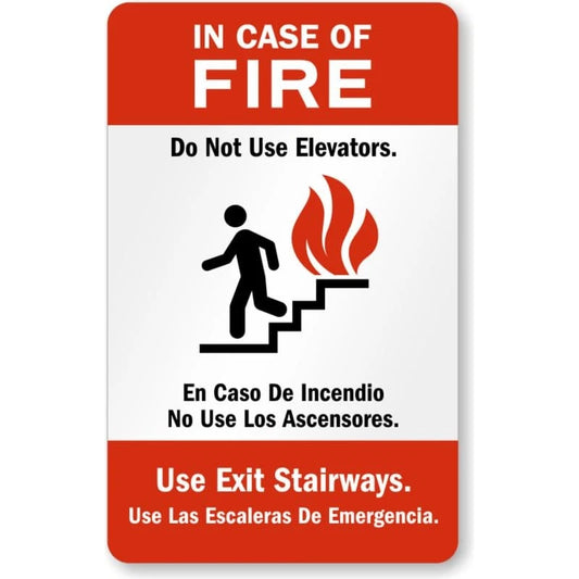 Bilingual Fire Use Exit Stairways Aluminum Sign — product artwork
