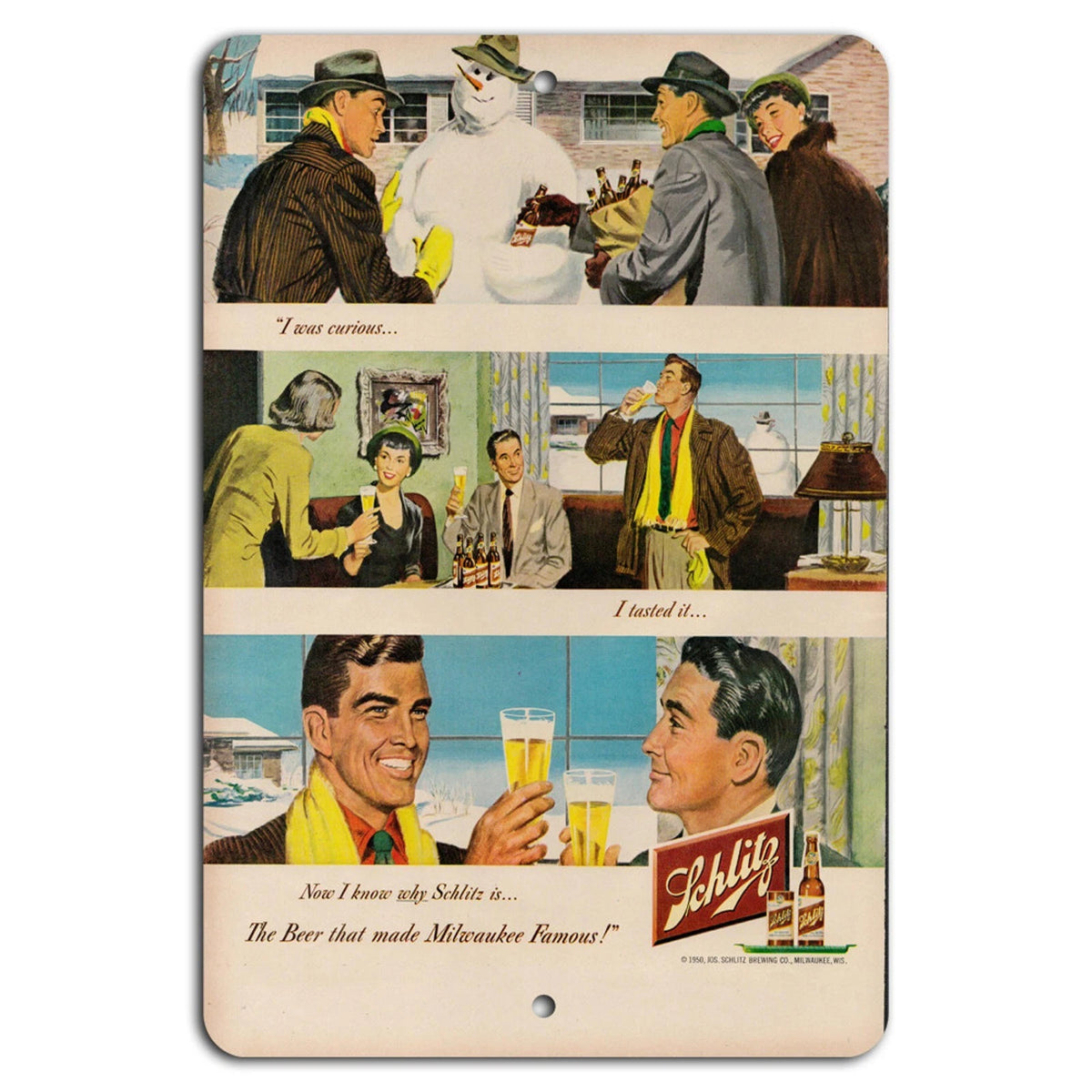 Schlitz Beer Vintage Retro Brewery Art Aluminum Sign — product artwork