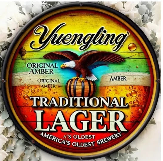 Yuengling Traditional Lager Beer Funny Round Aluminum Sign — product artwork