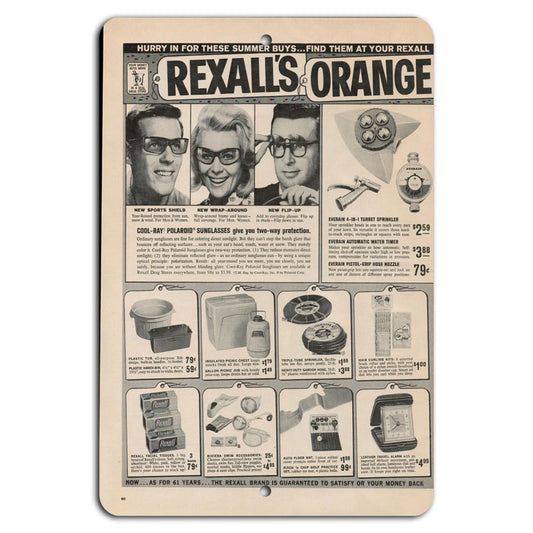 Vintage Rexall Retro Aluminum Sign — product artwork