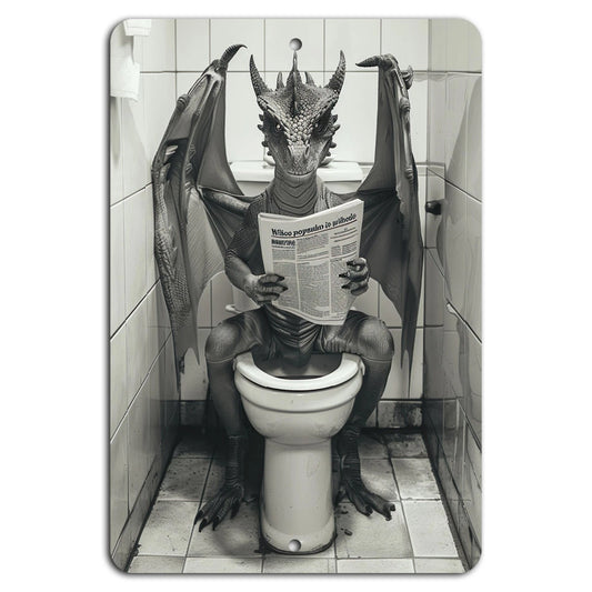 Dragon's Lair Funny Bathroom Aluminum Sign — product artwork
