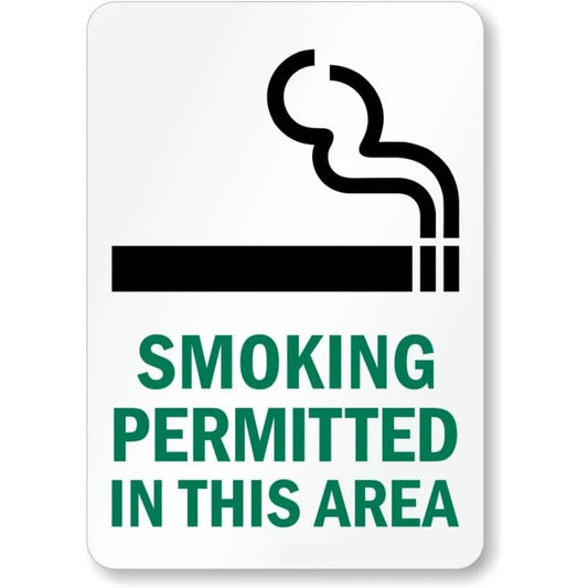 Smoking Permitted in This Area Aluminum Sign — product artwork