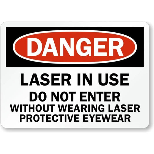 Laser Dont Enter Eyewear Aluminum Sign — product artwork
