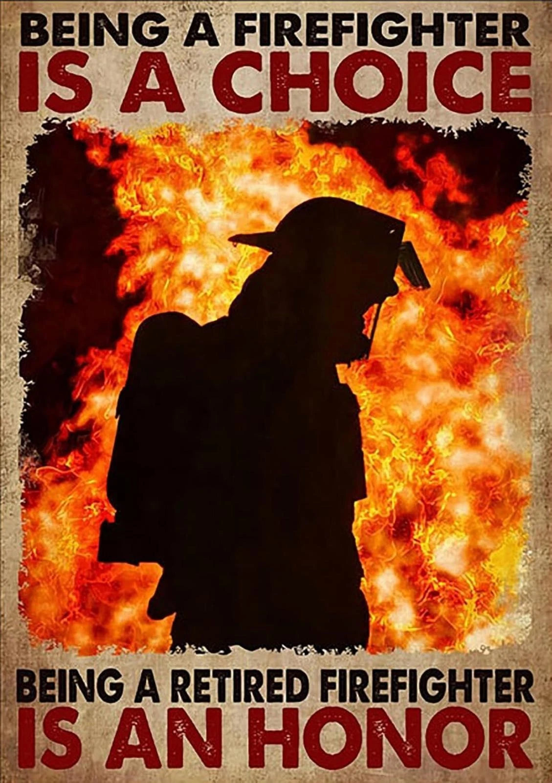 Firefighter Retired Home Décor Funny Aluminum Sign — product artwork