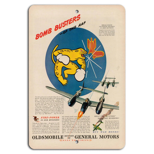 WWII Bomb Busters Vintage Aviation Art Aluminum Sign — product artwork