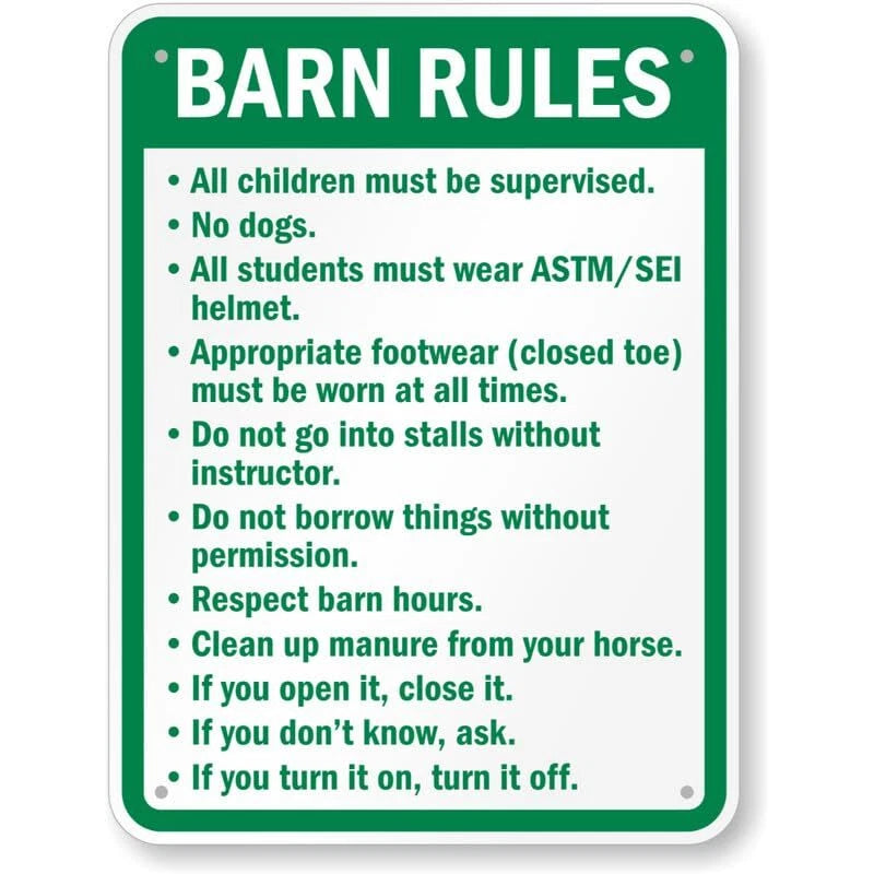 Barn Rules Campground Aluminum Sign — product artwork