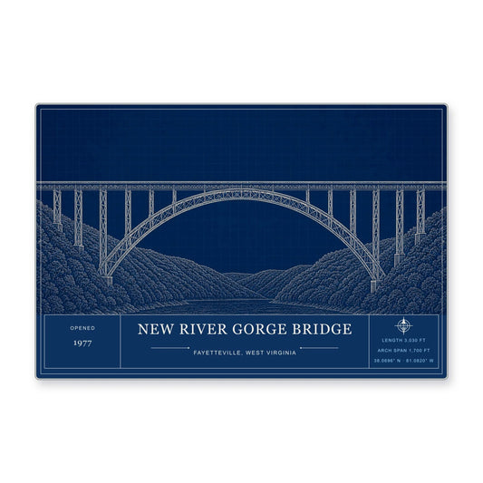 New River Gorge Bridge Architectural Wall Art Aluminum Sign — product artwork