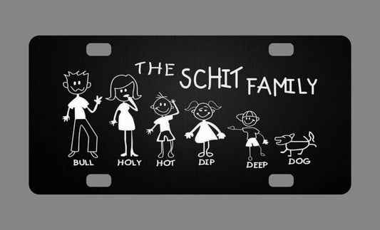 The Schit Family Funny Novelty Stick Figure Decorative Aluminum Plate — product artwork
