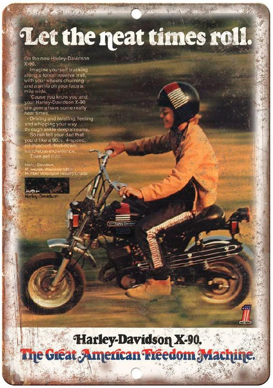 Motorcycle Retro Davidson Freedom Machine Aluminum Sign — product artwork