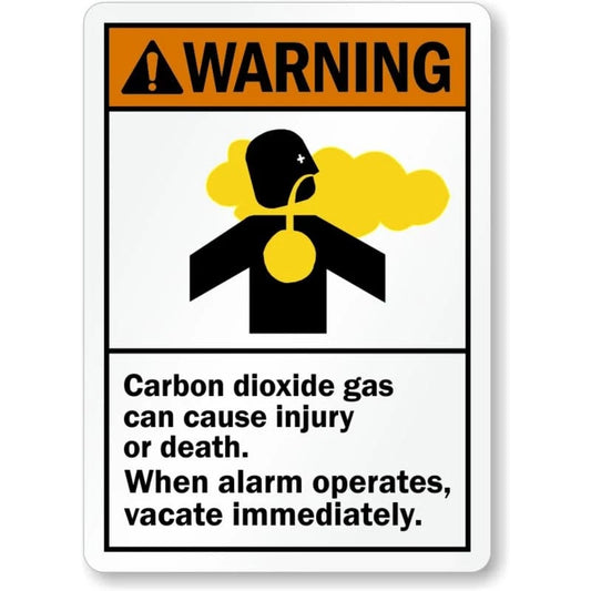 Carbon Dioxide Gas Warning Aluminum Sign — product artwork