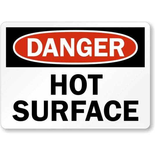 Danger Hot Surface Aluminum Sign — product artwork