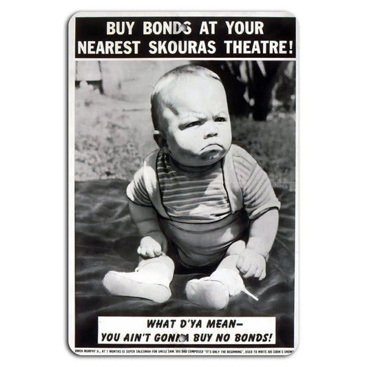 Vintage War Bonds Vertical Aluminum Sign — product artwork