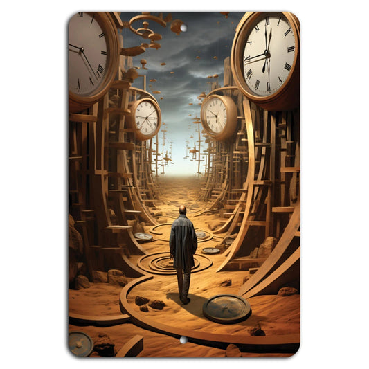 Surreal Clock Handmade Decorative Vintage Style Aluminum Sign — product artwork