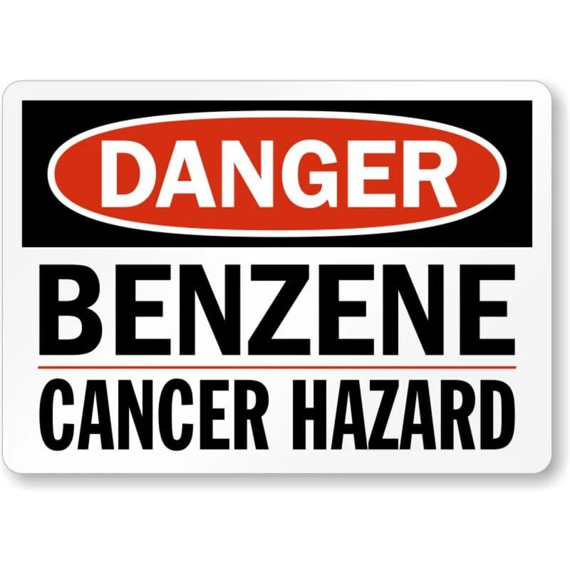 Danger Benzene Cancer Hazard Aluminum Sign — product artwork