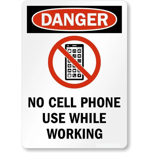 No Cell Phone Zone Aluminum Sign — product artwork
