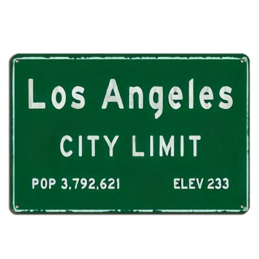 Los Angeles City Limit Funny Retro Aluminum Sign — product artwork