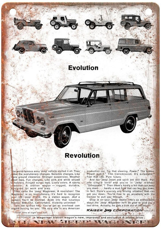 Jeep Wagoneer Vintage 1964 Auto Retro Aluminum Sign — product artwork