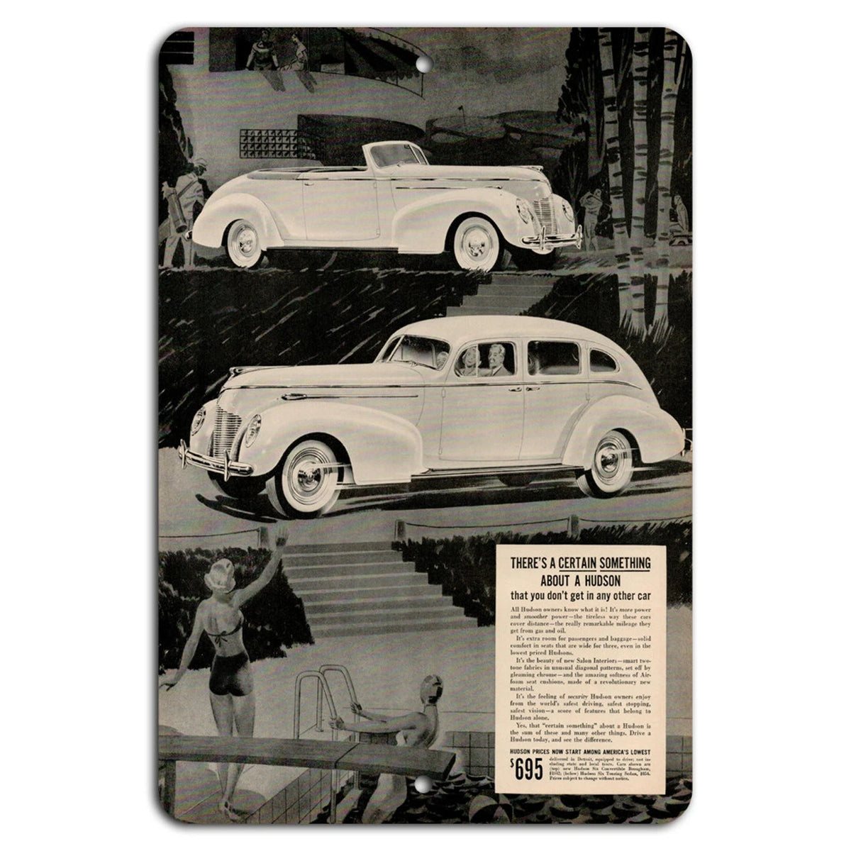 Vintage Hudson Garage Aluminum Sign — product artwork