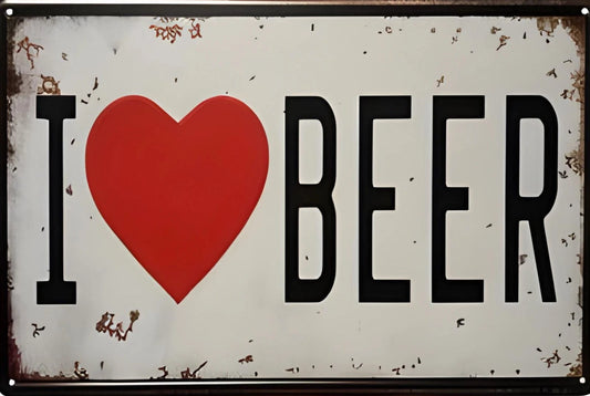 I Love Beer Funny Aluminum Sign — product artwork