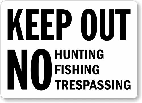 No Hunting Warning Aluminum Sign — product artwork