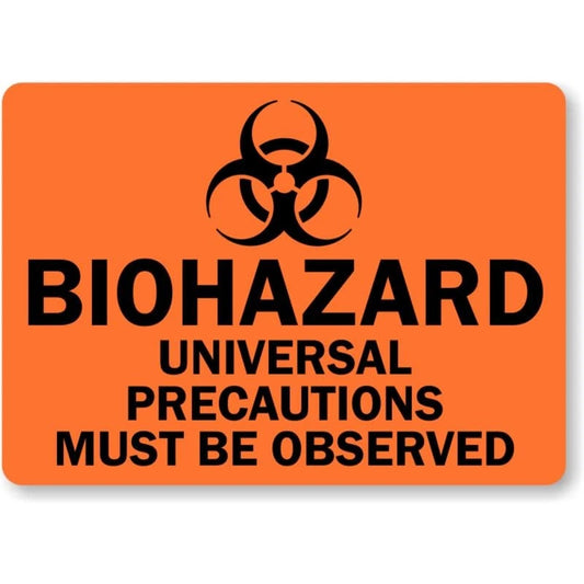 Biohazard Universal Precaution Aluminum Sign — product artwork