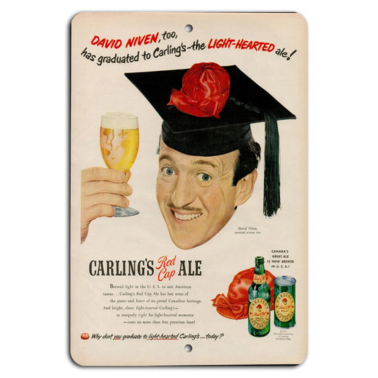 Carling Red Cap Vintage Beer Aluminum Sign — product artwork