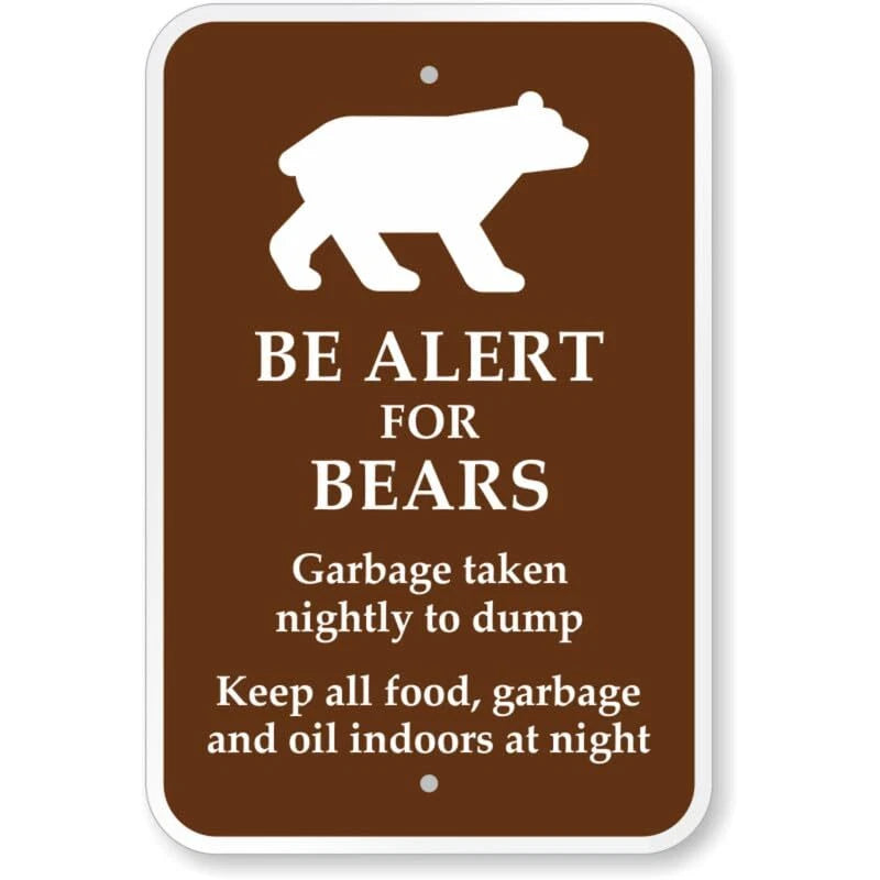 Be Alert for Bears Campground Aluminum Sign — product artwork