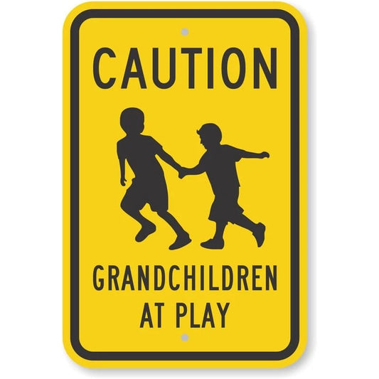 Caution Grandchildren at Play Aluminum Sign — product artwork