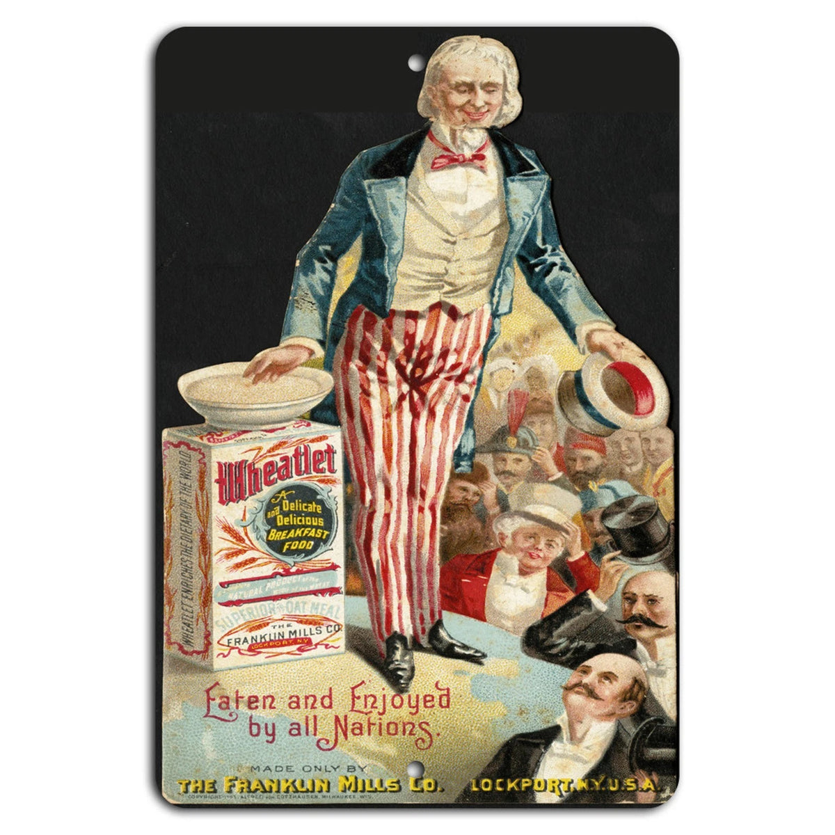 Wheatelet Retro Vintage Cereal Ad Aluminum Sign — product artwork
