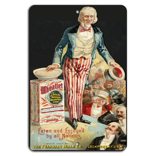 Wheatelet Retro Vintage Cereal Ad Aluminum Sign — product artwork