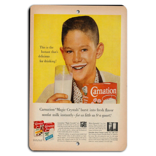 Vintage Milk Carnation Magic Crystals Retro Aluminum Sign — product artwork
