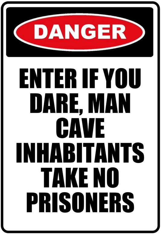 Man Cave Funny USA Made Aluminum Sign — product artwork