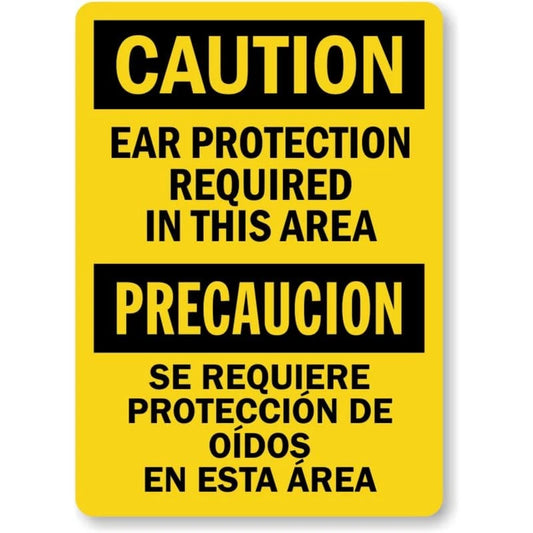 Ear Protection Safety Warning Aluminum Sign — product artwork
