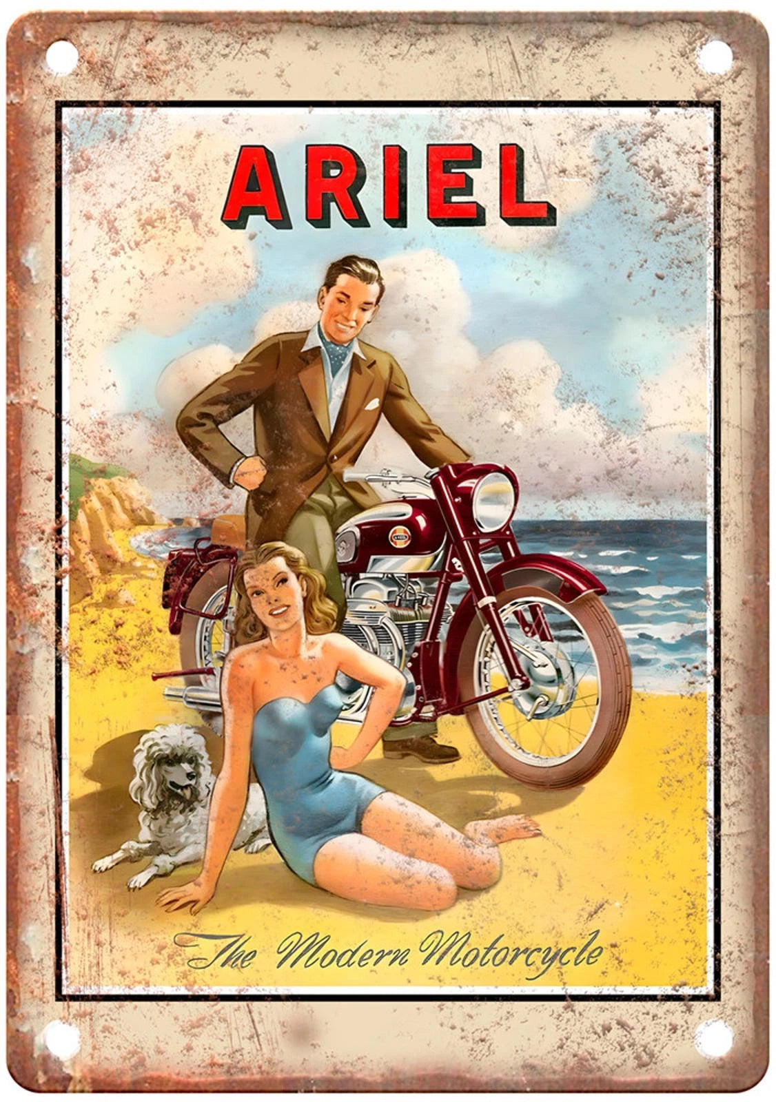 ARIEL Motorcycle Poster Vintage 1938 Retro Look Aluminum Sign — product artwork