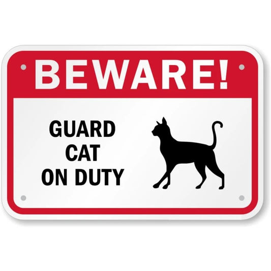 Cat on Duty Aluminum Sign — product artwork