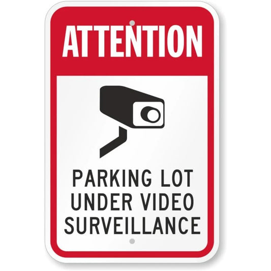Attention Parking Lot Under Video Surveillance Aluminum Sign — product artwork