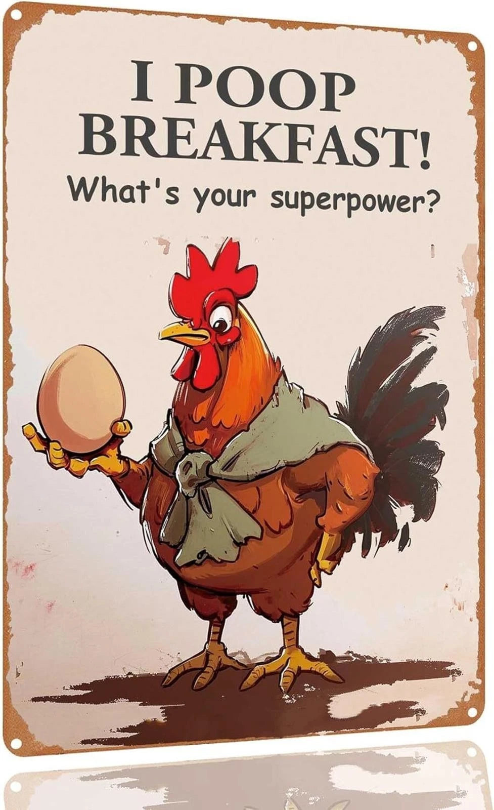 I Poop Breakfast What's Your Superpower Funny Sign — product artwork