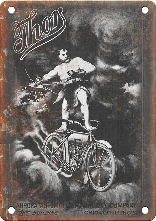 Vintage Motorcycle Poster Thor Retro Aluminum Sign — product artwork