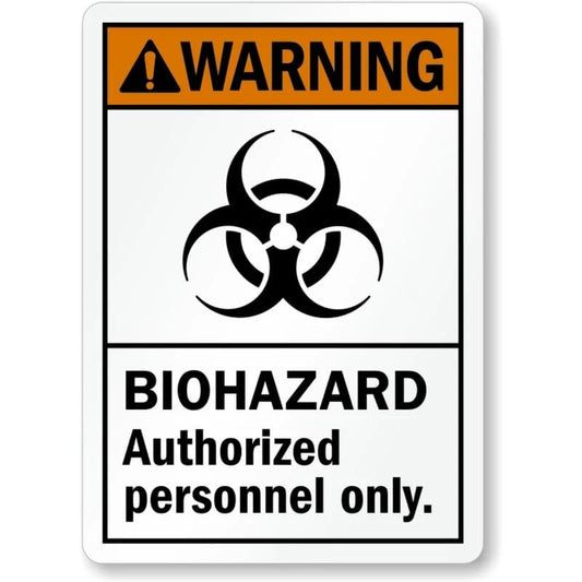 Biohazard Rustproof Safety Warning Aluminum Sign — product artwork