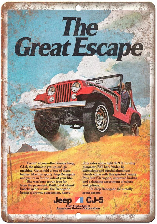 Jeep CJ-5 Vintage Aluminum Sign — product artwork