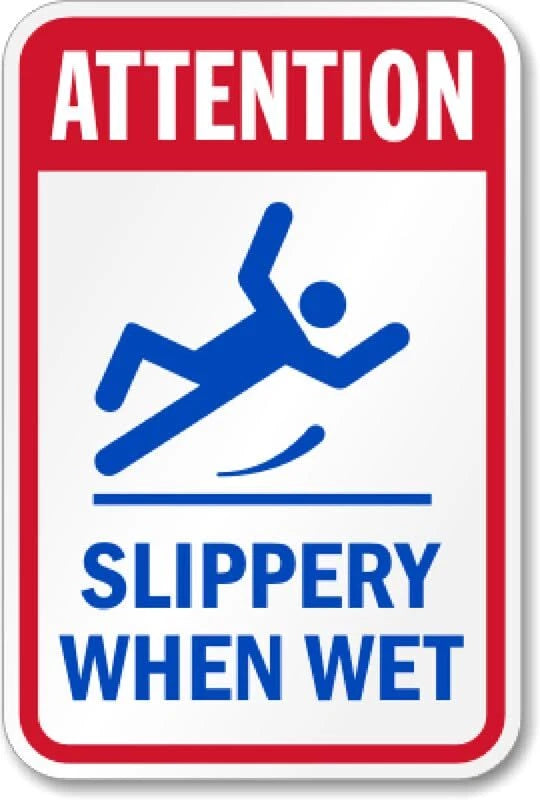 Slippery Safety Warning Aluminum Sign — product artwork